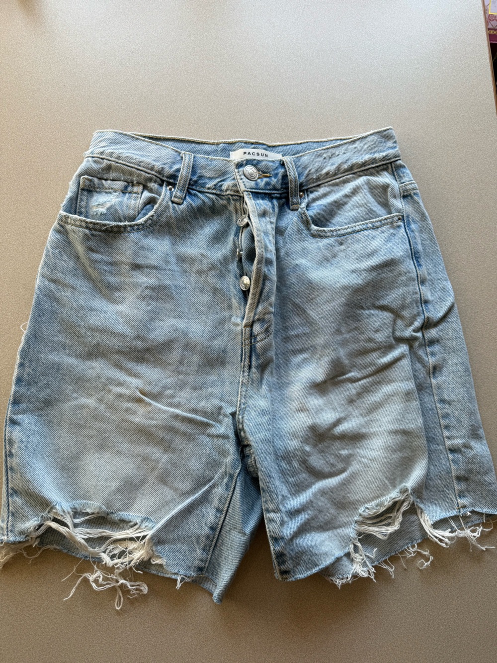 PacSun Light Blue Dad Short High-Rise Denim
